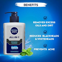 Nivea Men Face Wash, Oil Control For 12Hr Oil Control With 10X Vitamin C Effect, 150 ml
