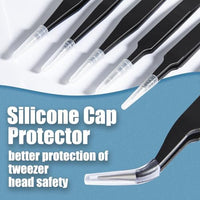 6 Pcs Precision Tweezers Set, Premium Anti - Static Stainless Steel Tweezer, ESD Curved of Tweezers for Electronics, Craft, Laboratory Work, Jewelry - Making, etc