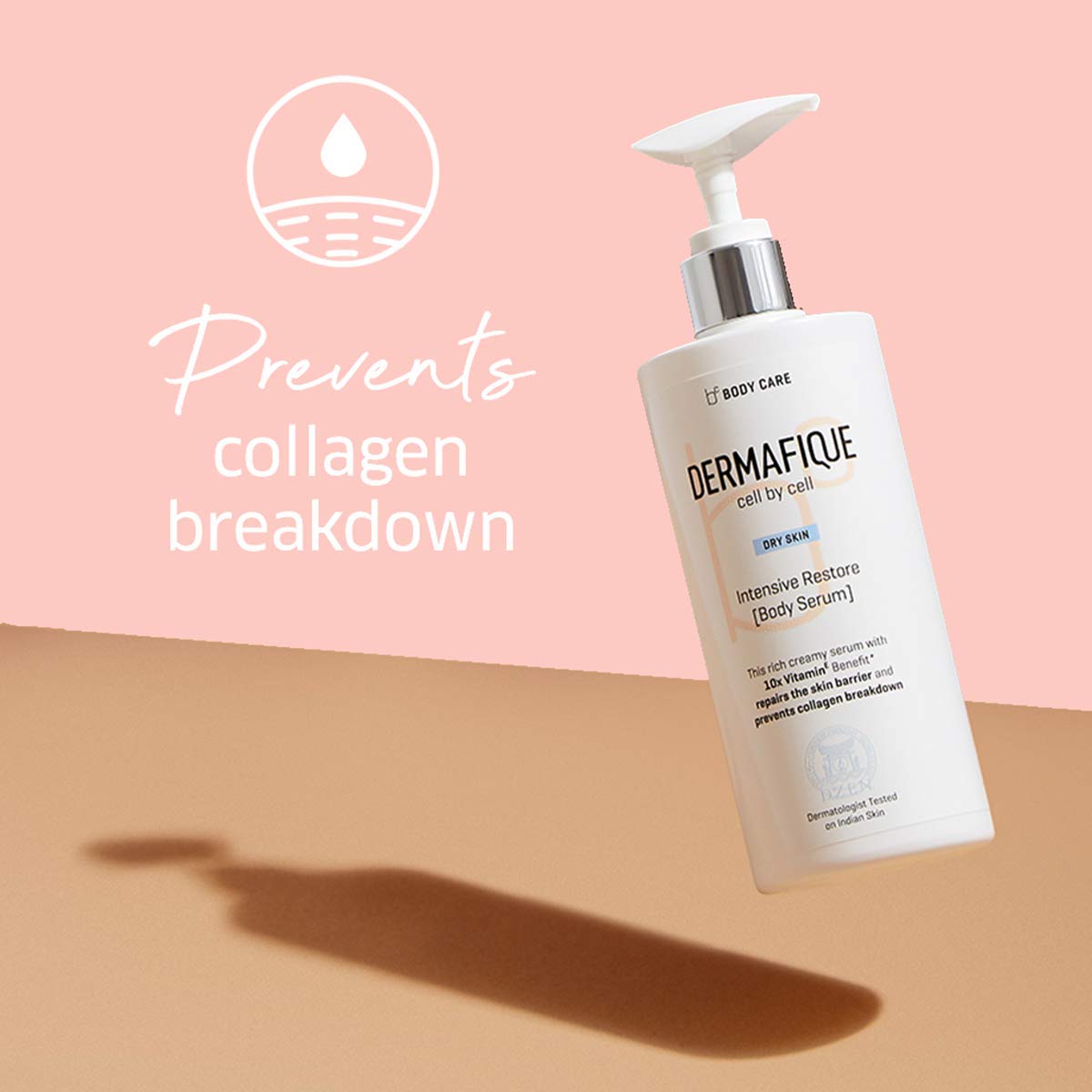 Dermafique Intensive Restore Body Lotion Serum with Vitamin E – 300ml, Body Lotion for Dry Skin, Suitable for Summer, with 10x Vitamin E Benefits & Deep Hydration, Moisturizer for Body | Dermatologist Tested