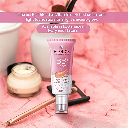 POND'S BB+ Cream, Instant Spot Coverage + Light Make-up Glow, Natural 30g