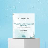 Glamveda Hyaluronic Acid Hydra boost Facial Kit | Salon Like Glow | 6 Step Facial Kit| SLS & Paraben Free| 40gm (Hydra Boost)