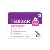 Tedibar Moisturising Baby Bathing Bar 100x2g (Pack of 1) 100% Soap Free No. 1* Pediatrician Prescribed Moisturising Bar - By Torrent Pharma