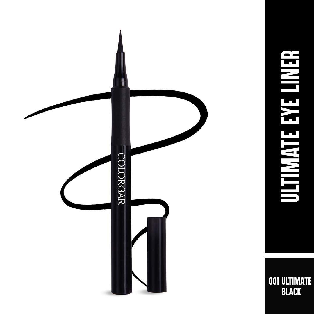 Colorbar Ultimate Eye Liner - Black & Intensely Rich Kajal Combo