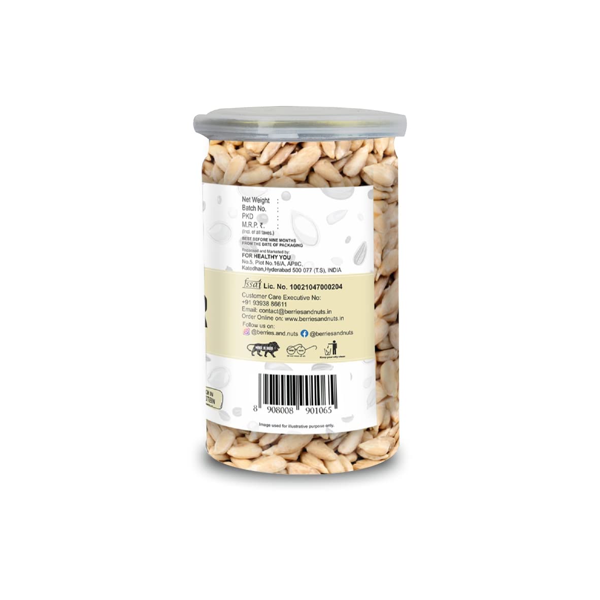 Berries And Nuts Premium Sunflower Seeds | 400 Grams | 1 Bottle of 200 Grams