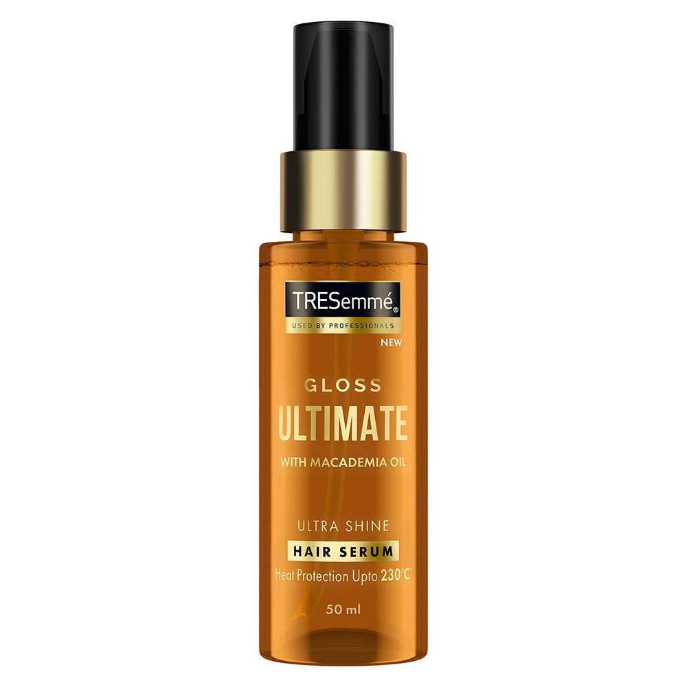 TRESemme Gloss Ultimate Ultra Shine Hair Serum 50ml with Macadamia Oil & Tresemme Keratin Smooth, Conditioner, 190ml, for Smoother, Shinier Hair, with Keratin & Tresemme Keratin Smooth, Shampoo, 185ml, for Straighter, Shinier Hair, with Keratin & Argan Oi