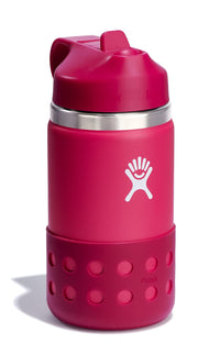 Hydro Flask Kids Wide Mouth Straw Cap And Boot Peony 12 Oz