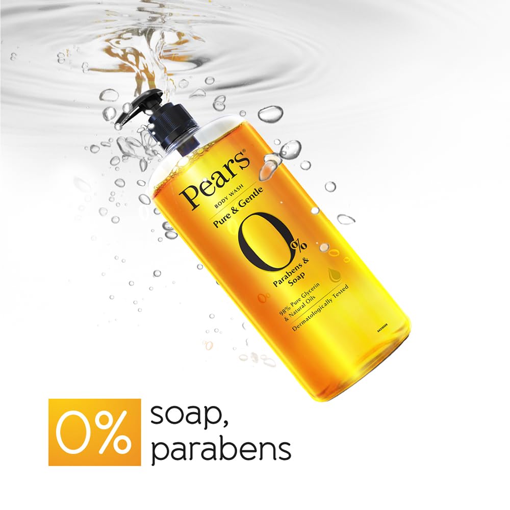 Pears Pure & Gentle Shower Gel SuperSaver XL Pump Bottle With 98% Pure Glycerine, 100% Soap Free and No Parabens, 750 ml (Pack of 2)