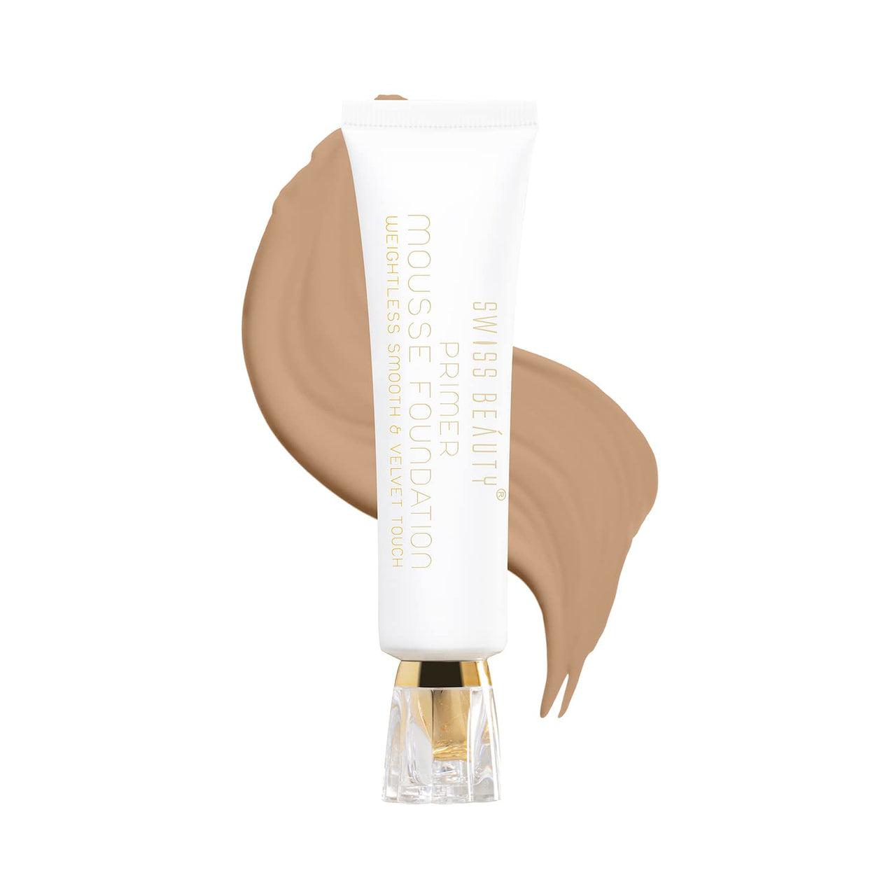 Swiss Beauty Primer Mousse Foundation Weightless Smooth & Velvet Touch, Face Makeup, Beige, 30ml