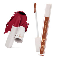 Juice Red Carpet - M02 Kiss Sensation Lipstick & Mocha Lust - M02 Color Luxe Liquid Lipstick with Goodness of Bio Retinol, & SPF 15 UV Protection