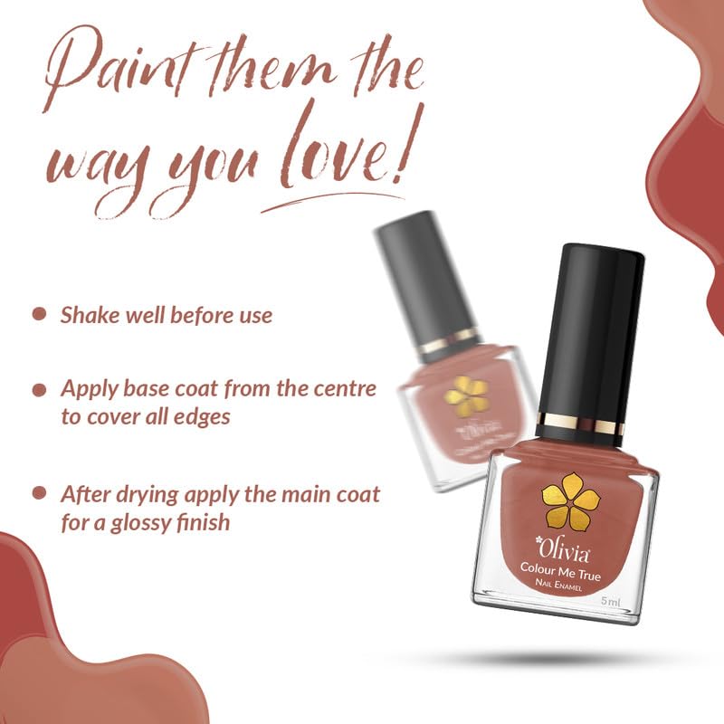 Olivia Nail Paint for Glossy Finish - 5ml (12 Cinnamon Cider)