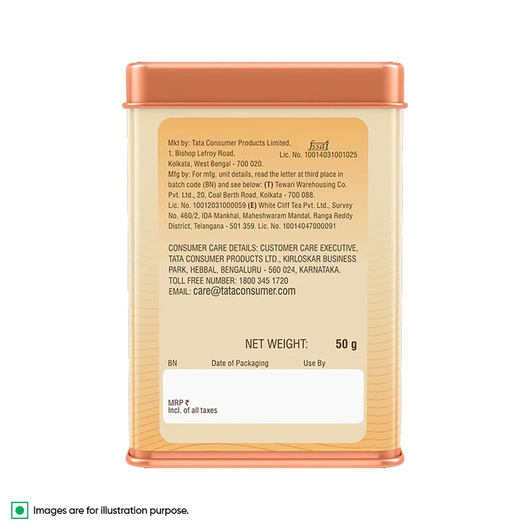 1868 by Tata Tea, Jasmine Green, Munnar Green Tea with Jasmine Oil, Handpicked Whole Leaf, Light, Aromatic, Sweet, From House of TATA (25 cups/50g)