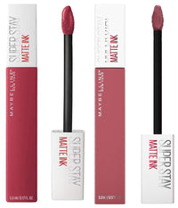 Maybelline New York Super Stay Matte Ink Liquid Lipstick, Ringleader, 5g and Maybelline New York Super Stay Matte Ink Liquid Lipstick, 80 Ruler, 5ml