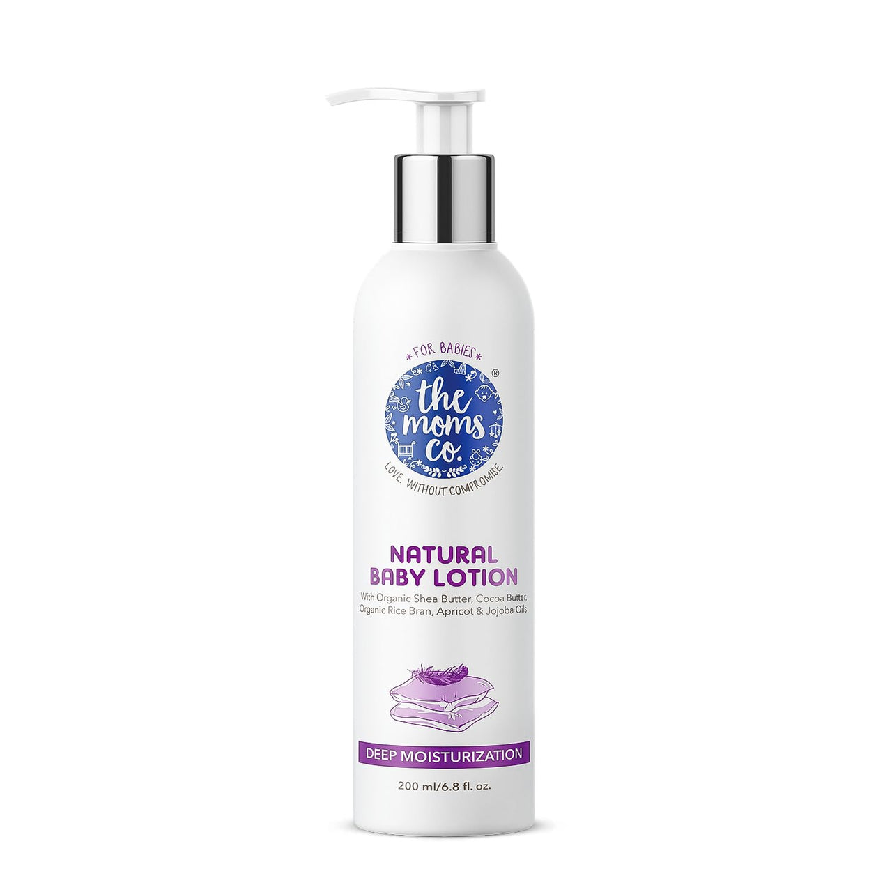 The Moms Co Natural Baby Lotion, Enriched with Organic Shea Butter & Vitamin E | No Dimethicone & Long Lasting Moisturization | Dermatologically Tested, No Toxins & Allergens - 200 ML