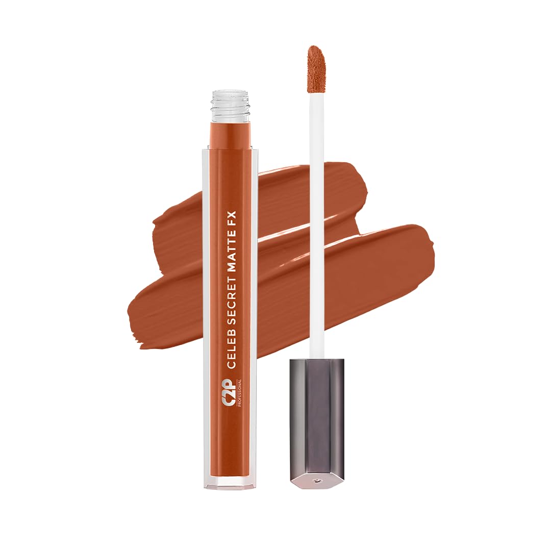 C2P Pro Liquid Lipstick Waterproof Matte Orange Lipsticks for Women | Long Lasting Smudge Proof | Infused with Argan Oil, Vitamin E | Cruelty Free, Vegan - Celeb Secret (Liquid Lipstick Aishwarya, 2 ml)