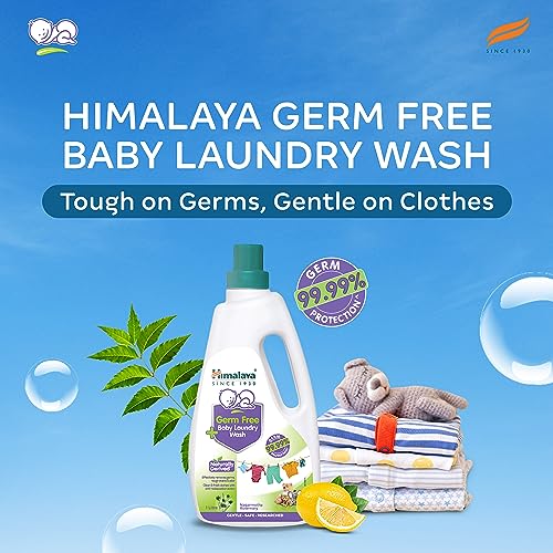 Himalaya Germ Free Baby Laundry Detergent Liquid 1 L (Bottle) | Plant Based Cleansers & Biodegradable Ingredients | Dermatologically Tested