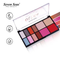 Seven Seas Matte Shimmer Makeup Pallet Highly Pigmented Colorful Powder Long Lasting Waterproof Eye Shadow Eye Shadow Palette 30g (Skin)