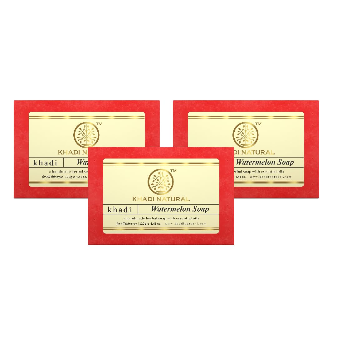 KHADI NATURAL Herbal Watermelon Soap, 125 g (Pack of 3)
