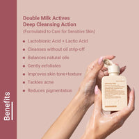 Neude Jelliciously Clean Face Wash 100ml pH 5.5 for Sensitive Skin Gel Face Cleanser with Double Milk Actives Lactobionic Acid & Lactic Acid - Deep Cleansing Brightening & Elasticity Boosting Formula