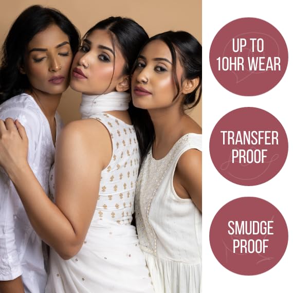 MyHues Lip Comfort Matte Liquid Lipstick Dusty Pink (Rose-Gulla) - 5ml, Non-Drying Matte Finish | Transferproof Lipstick