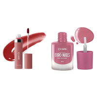MARS Drip Lip Mist for Women (4.5 ml) (05-Cranberry Drip) EURO Glossy Nail Lacquer (6.0 ml) (Shade-14)