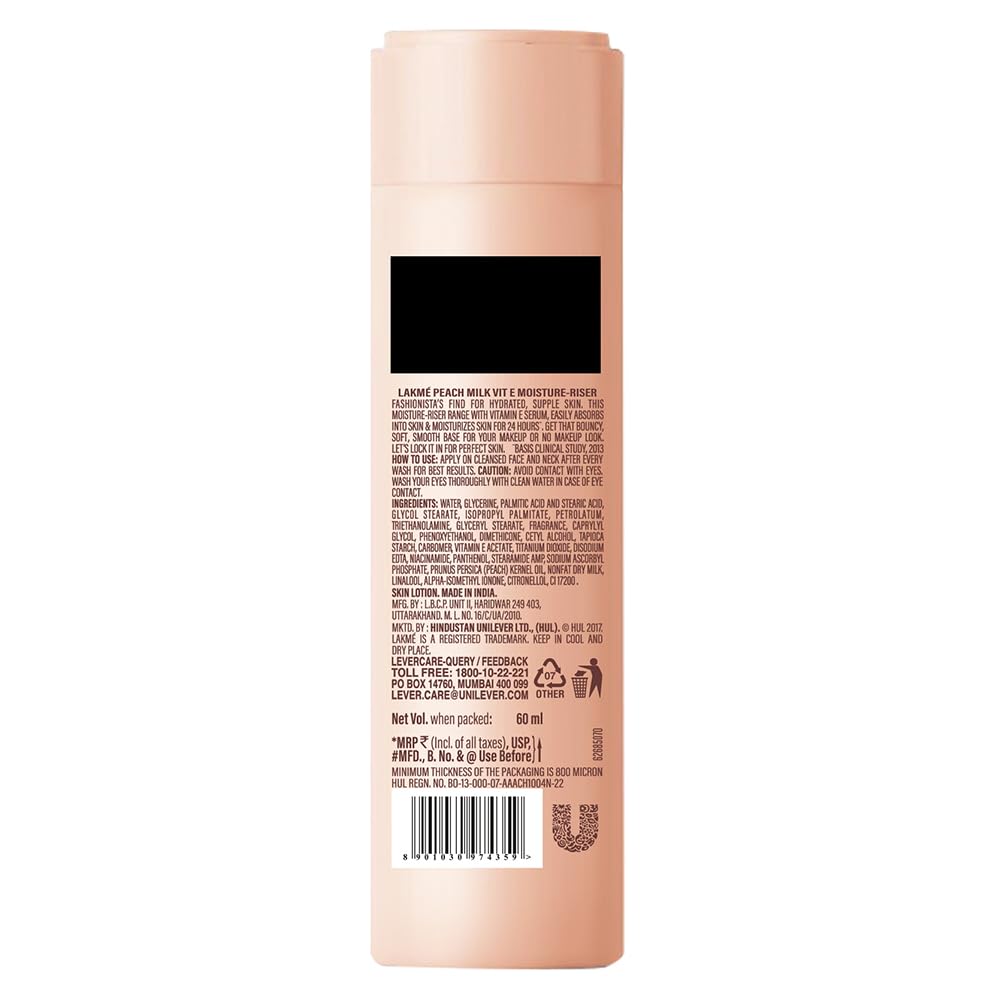 Lakmé Peach Milk Moisturizer Body Lotion 60 Ml (Pack of 3)