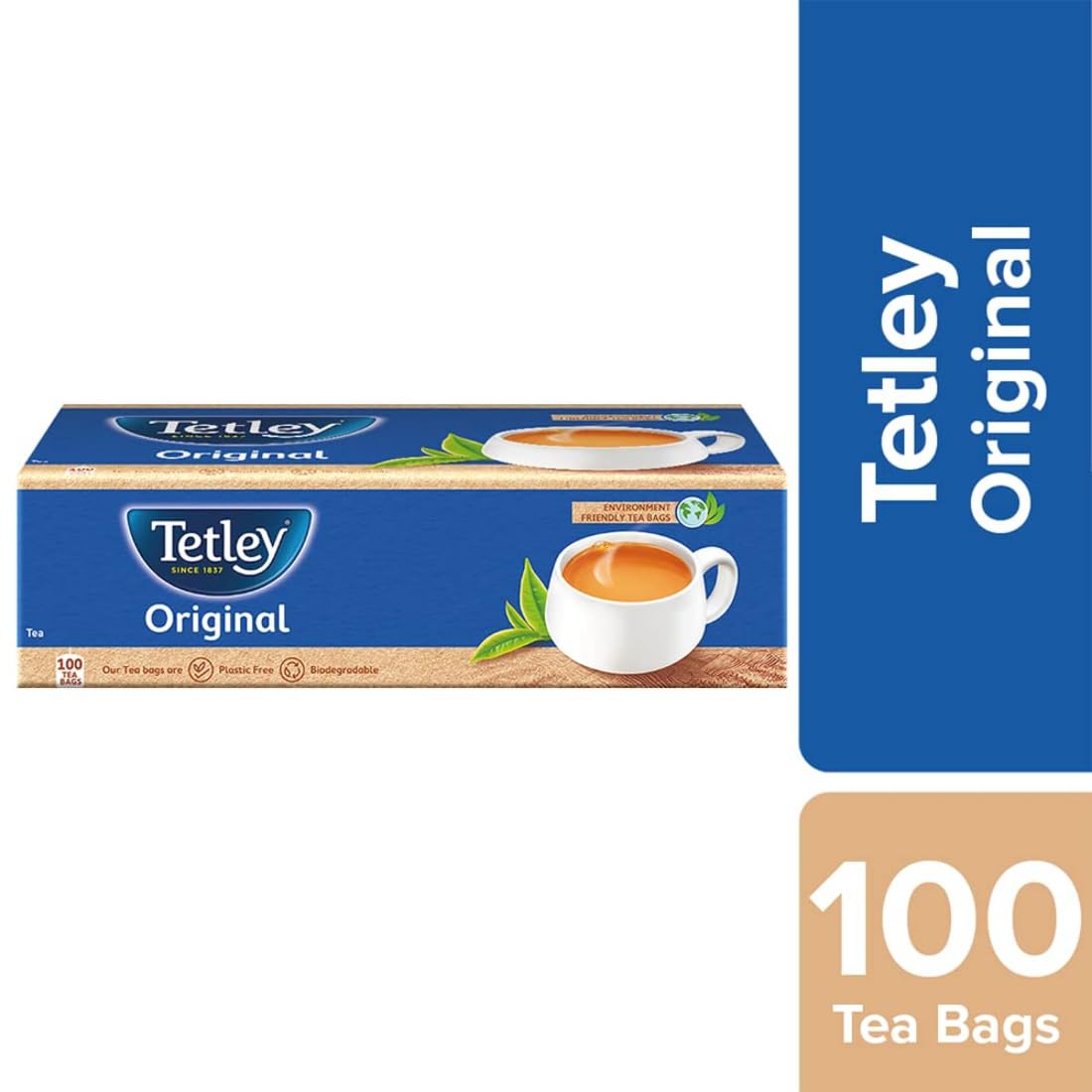 Tetley Original 100 Tea Bags, Rich Taste of Assam Tea, 1.7g Each