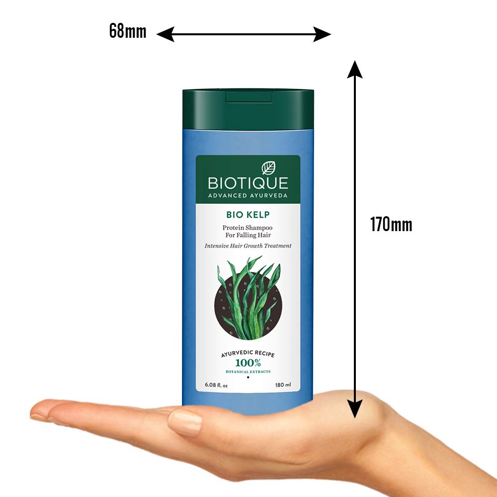 Biotique Bio Kelp Protein Shampoo for Falling Hair Intensive Hair Regrowth Treatment, 180ml & Biotique Bio Neem Margosa Anti Dandruff Shampoo and Conditioner, 180ml