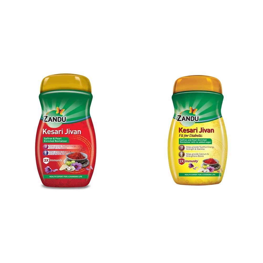 Zandu Kesari Jivan - 900g & Zandu Kesari Jeevan Fit for Diabetics - 900 g