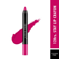 Swiss Beauty 12 Hrs. Stay Matte Lip Crayon, Fuchsia Pink, 3g - Long Lasting, Waterproof, Super Stay, Matte Finish Lip Crayon, Long Wear, Crayon Lipstick