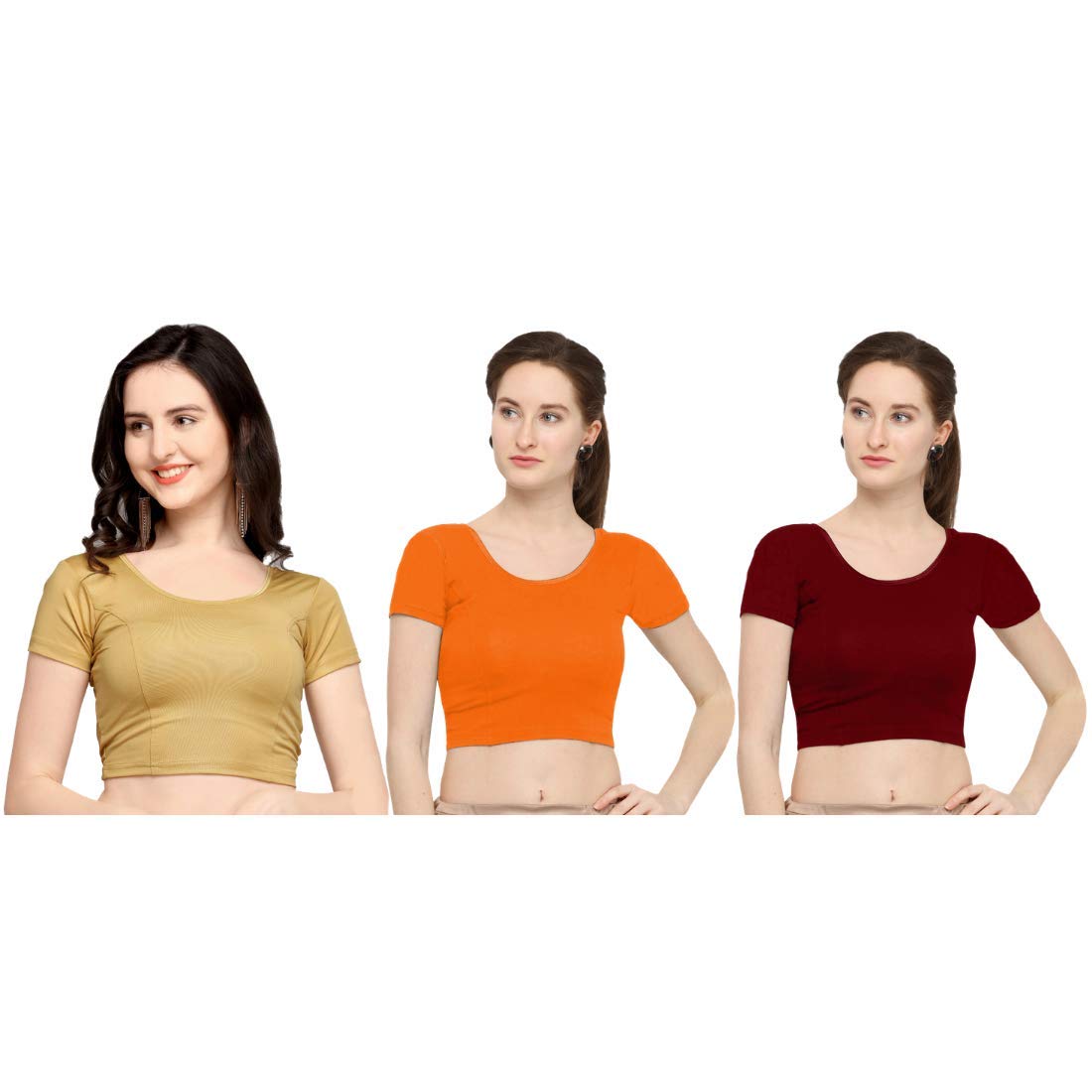 Life Win Stretchable Blouse 28 to 46 Size Cotton Lycra for Women