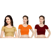 Life Win Stretchable Blouse 28 to 46 Size Cotton Lycra for Women