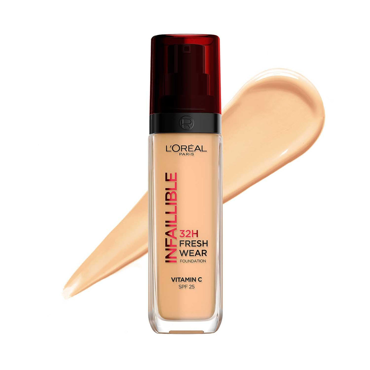 L'Oreal Paris Oil Absorbing Formula, Transferproof, Heatproof and Long-Lasting, Infallible 32H Fresh Wear Radiant Liquid Foundation - 235 Honey Radiant Finish