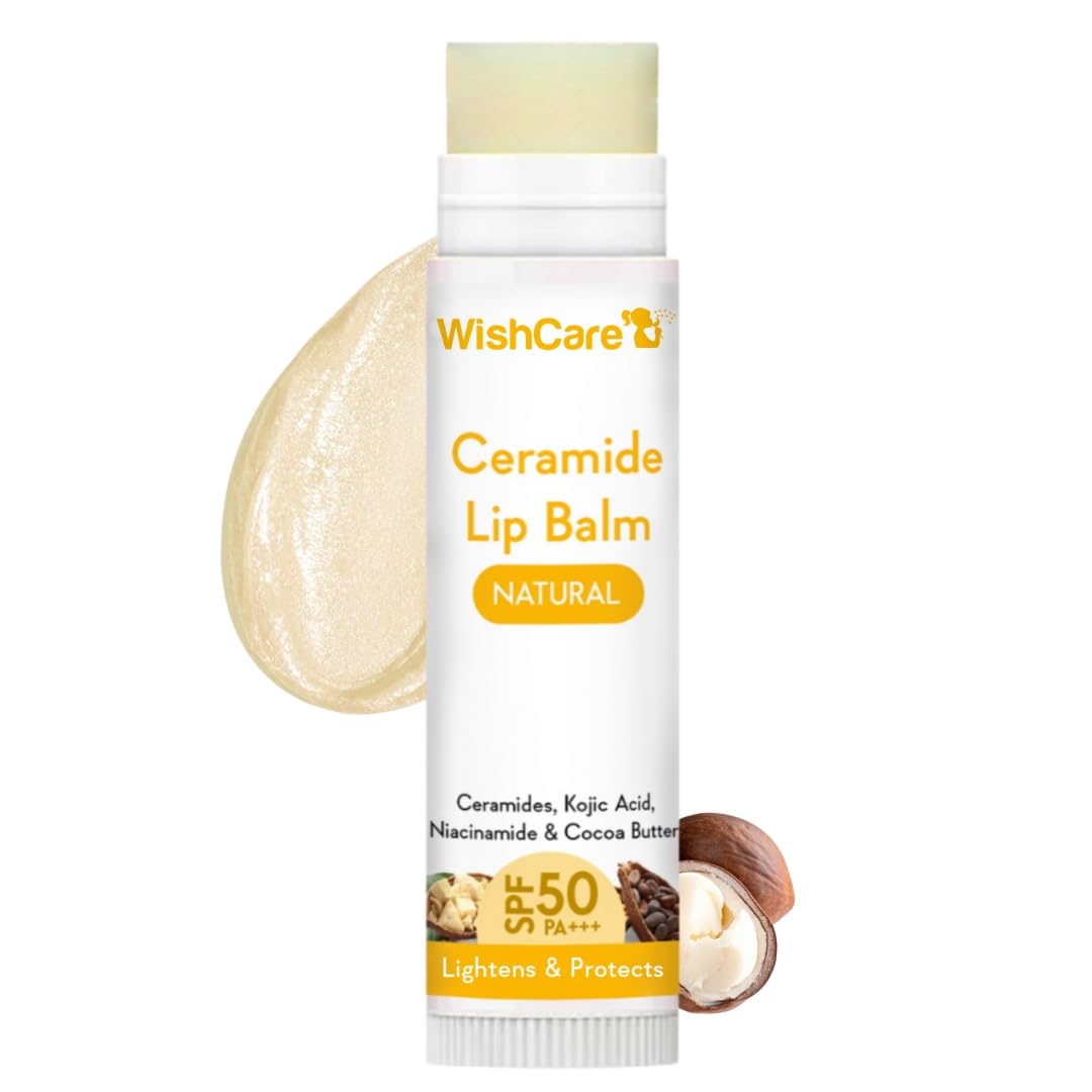 WishCare Niacinamide Sunscreen SPF50, Tinted Lip Balm, SPF50 Balm