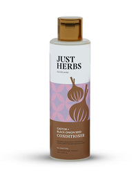 Just Herbs Castor Almond All Conditioner With Onion Black Seed Oil & Bhringraj For Hair Growth-100 Ml & Retractable 2 In 1 Herbal Eyeliner + Kajal - Black 0.3G Combo, 2 Count