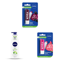 NIVEA Fruity Shine Lip Balm, Berry & Watermelon Shine, 4.8g & NIVEA Aloe Hydration Body Lotion, 400ml, Moisturizing, Softening