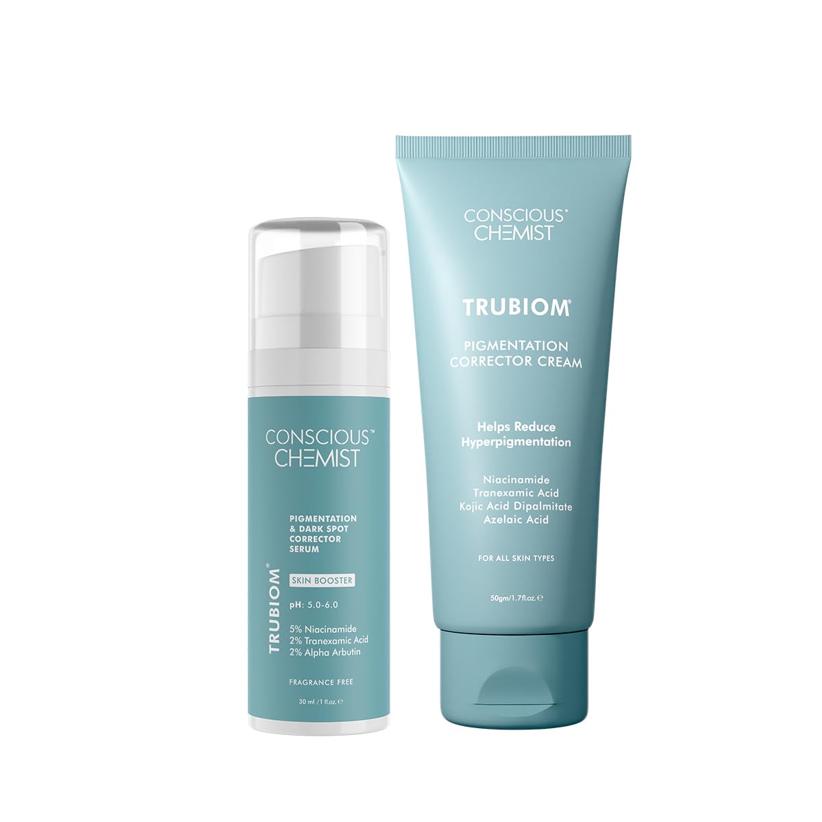 Conscious Chemist® Pigmentation Corrector Lightweight Gel Cream & 5% Niacinamide & Alpha Arbutin Serum | Pack Of 2