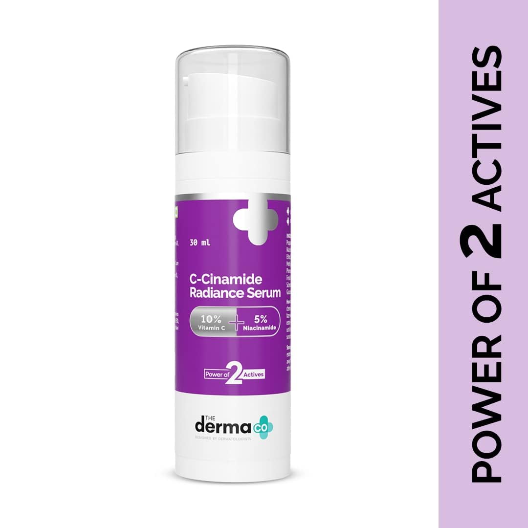 The Derma Co C-Cinamide Radiance Vitamin C Serum With 10% Vitamin C & 5% Niacinamide for Glowing & Spotless Skin - 30ml