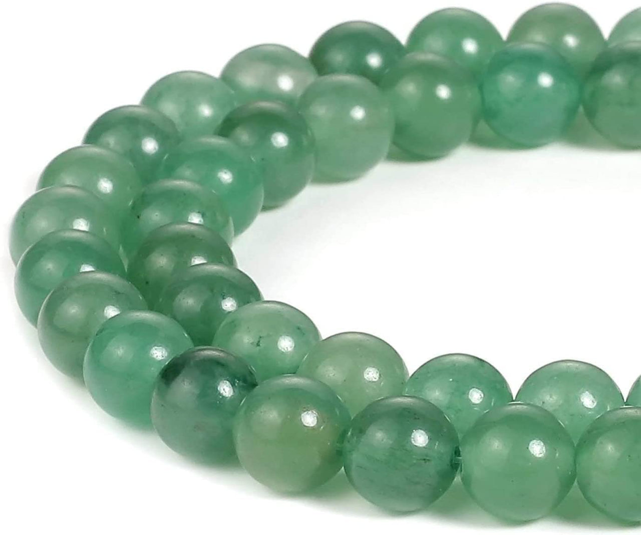 BEADNOVA Green Aventurine Beads Natural Crystal Beads Stone Gemstone Round Loose Energy Healing Beads with Free Crystal Stretch Cord for Jewelry Making (8mm, 45-48pcs) 8mm 15) Green Aventurine Round Beads