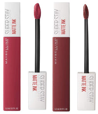 Maybelline New York Super Stay Matte Ink Liquid Lipstick, 50 Voyager, 5ml and Maybelline New York Super Stay Matte Ink Liquid Lipstick, 80 Ruler, 5ml