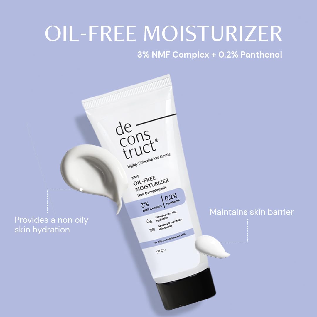 Deconstruct Hydration & Defense Combo: Oil-Free Moisturizer & No White Cast Spf 55+ | Get Glowing Skin With Sun Protection | No White Cast & Lightweight | Pack Of 2, All