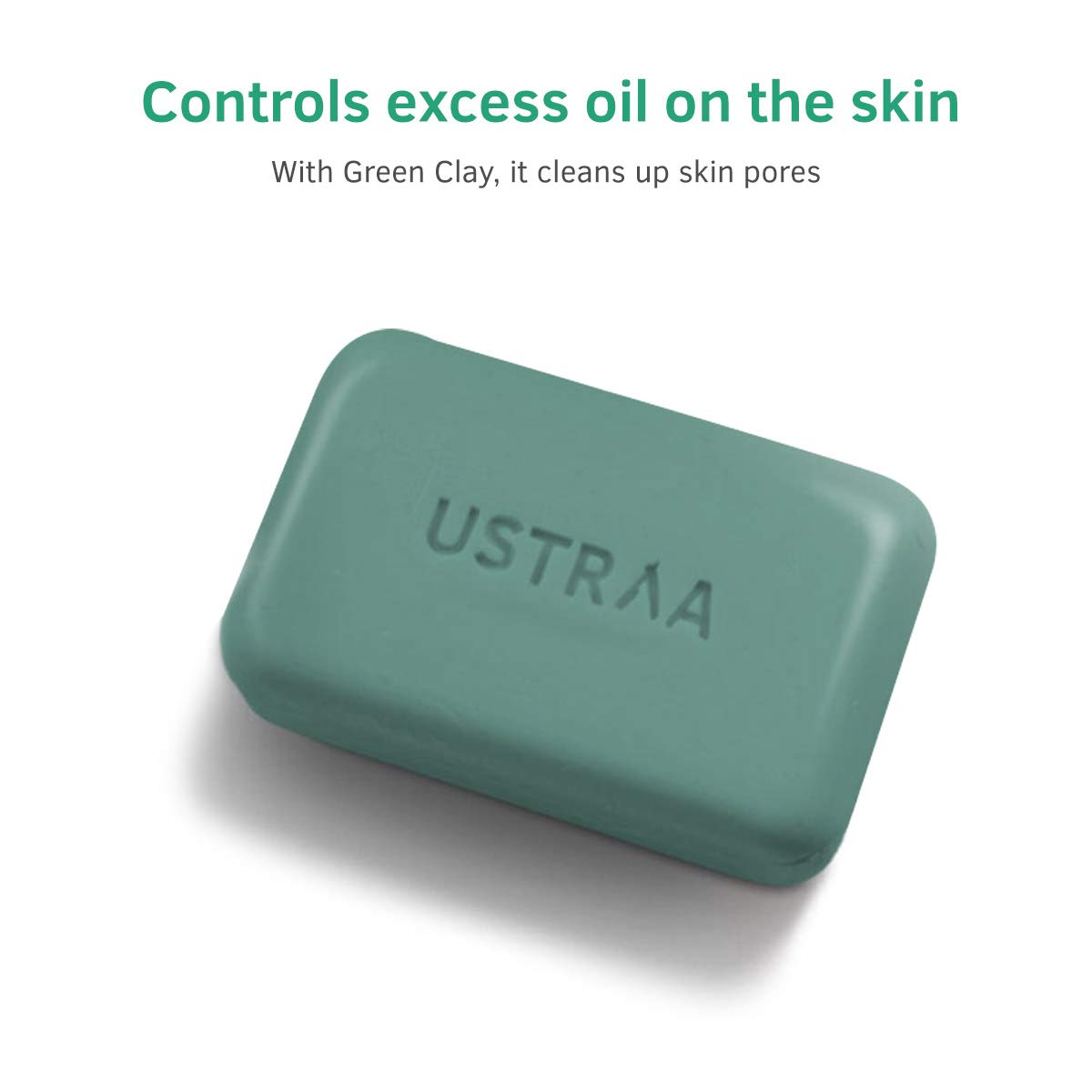 Ustraa Neem & Green Clay Soap For Men - 100 gm - Pack of 8 | Detox & Oil Control | Cleansing with Lasting Fragrance | Rich & Intense Foam | For All Skin Types