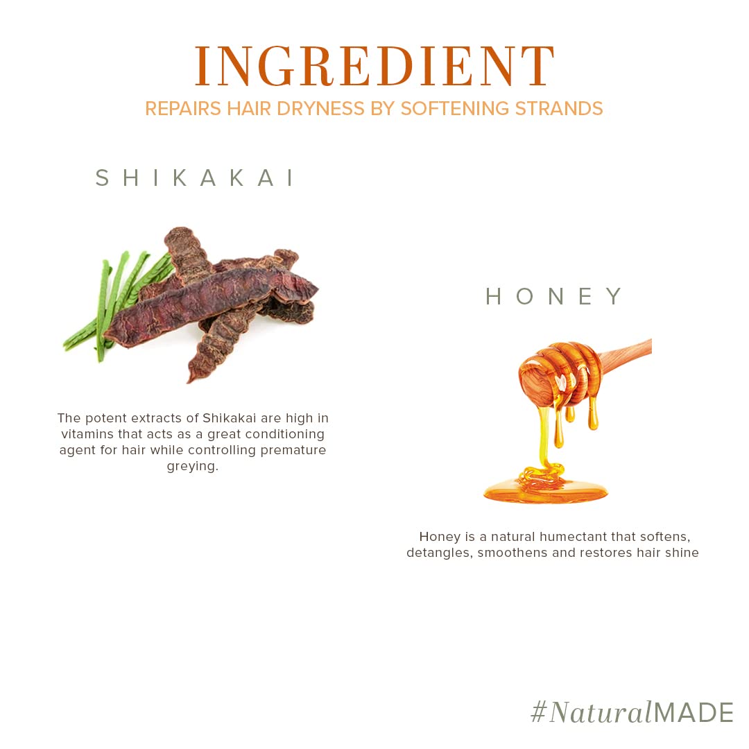 Khadi Natural Shikakai & Honey Herbal Conditioner for Nourishing Dry, Damaged & Dull Hair | SLS & Paraben Free | Suitable for All Hair Types | 210Ml, 1 Count