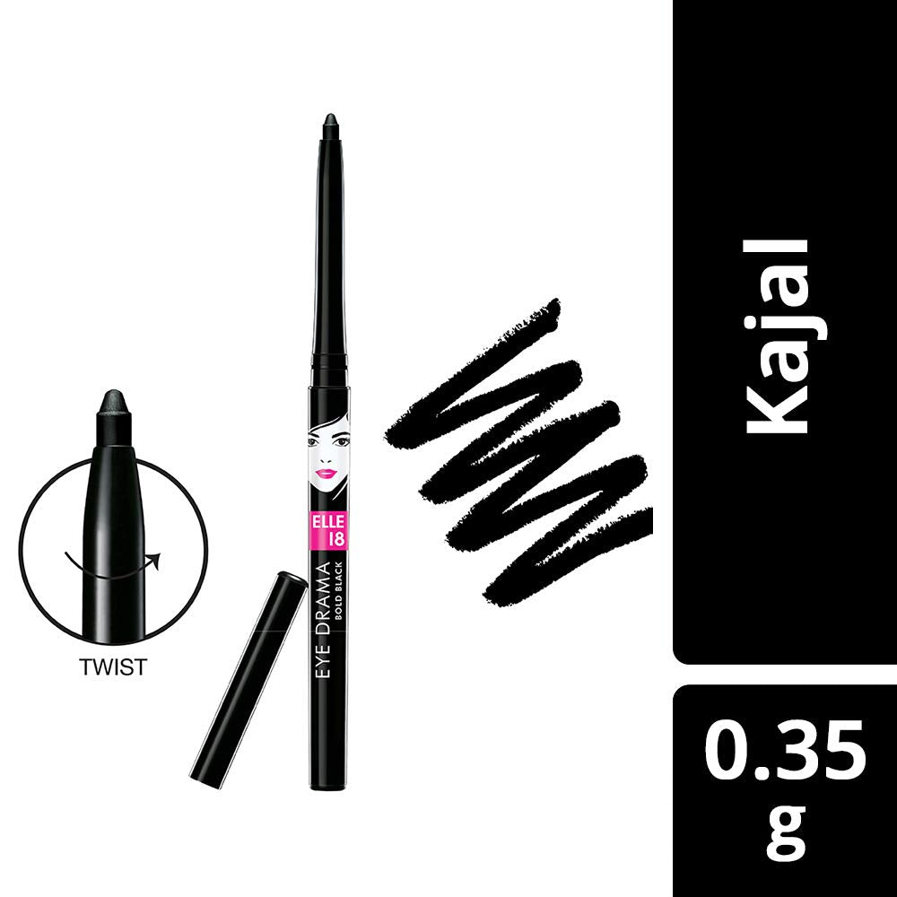 Lakmé Perfect Radiance Fairness Day Cream 50 G & Elle 18 Eye Drama Matte Kajal, Bold Black, 0.35G