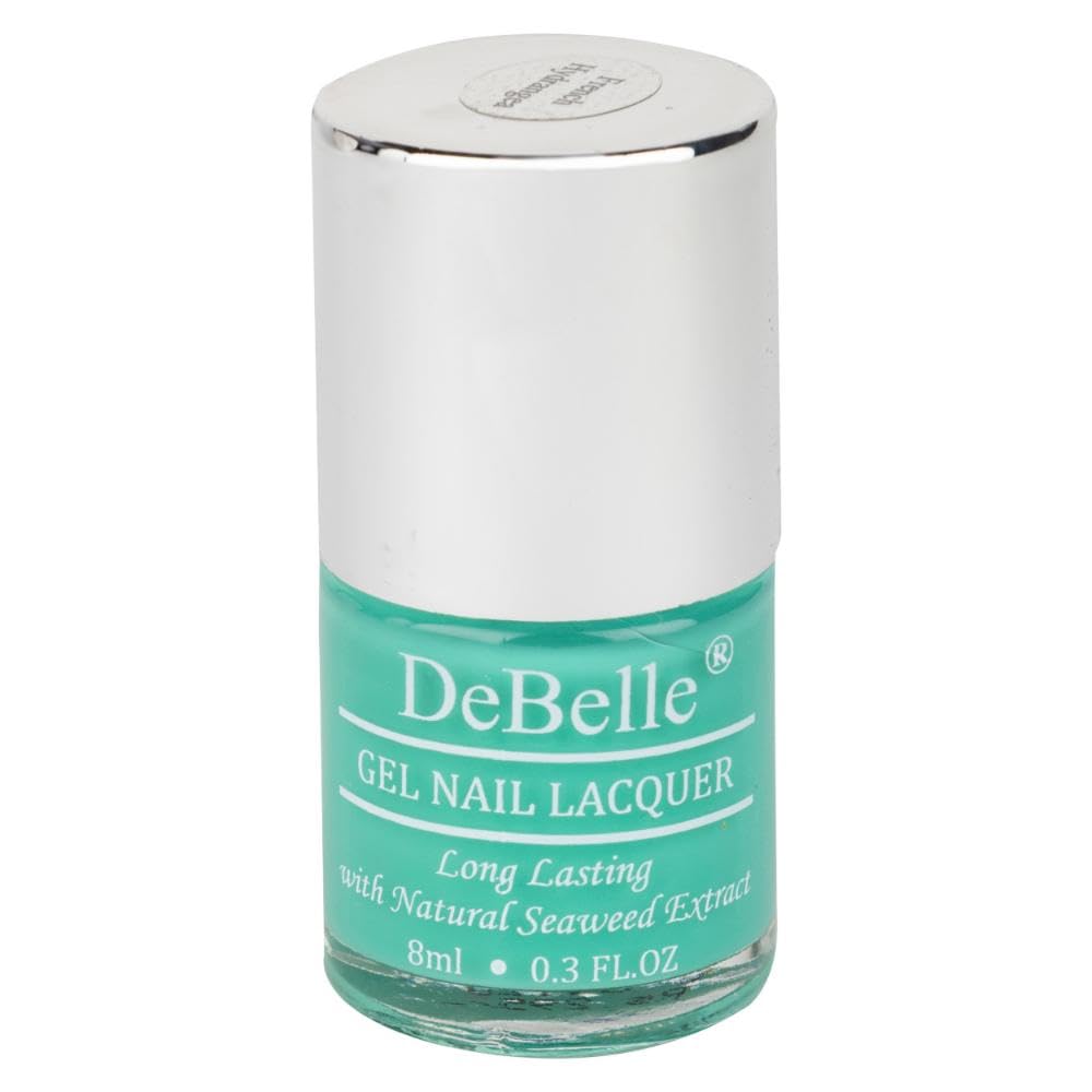 Debelle Gel Nail Polish French Hydrangea (Midtone Green Nail Paint)|Non Uv - Gel Glossy Finish |Chip Resistant | Seaweed Enriched Formula| Long Lasting|Cruelty And Toxic Free| 8Ml
