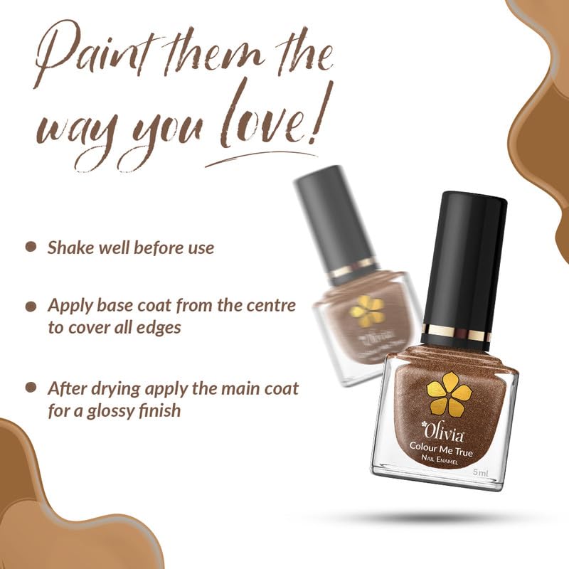 Olivia Nail Paint for Glossy Finish - 5ml (24 Coffee Sugar)