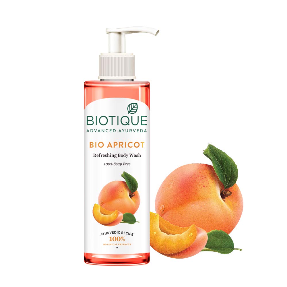 Biotique Basil & Parsley Body Wash, Transparent, 200 ml And Biotique Almond Oil Ultra Rich Body Wash, Botanical Extracts, 200 ml And Biotique Apricot Body Wash, Transparent, 200 ml