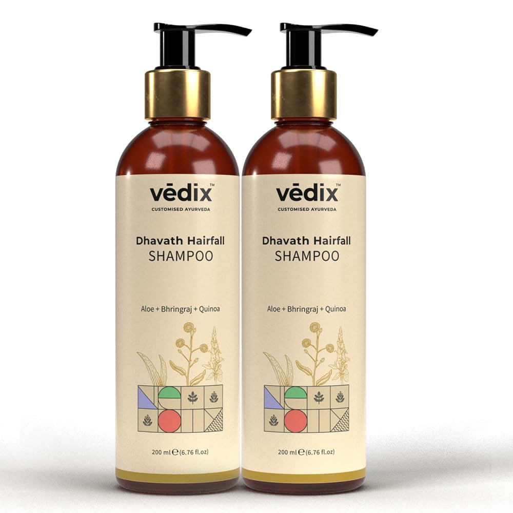 Vedix Dhavath Hair Fall Control Shampoo For Normal-Oily Hair | Ayurvedic Shampoo for Men & Women | Combo Pack | 200 ml*2