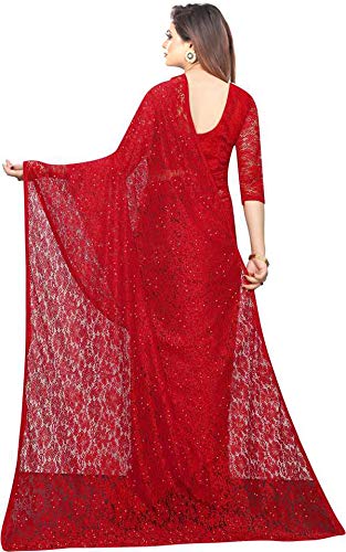 Avantika Fashion Women's  Jacquard Russell Net Saree With blouse piece
