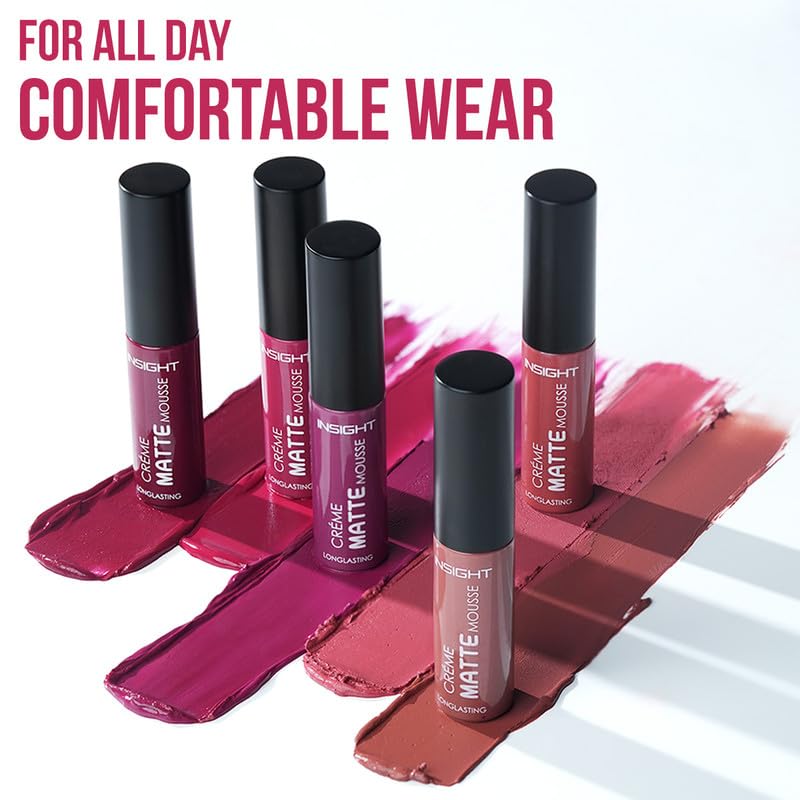 Insight Cosmetics Crème Matte Mousse|Creamy Mousse Lipstick | Lasts 12 Hours | Waterproof & Smudgeproof (DOLL)