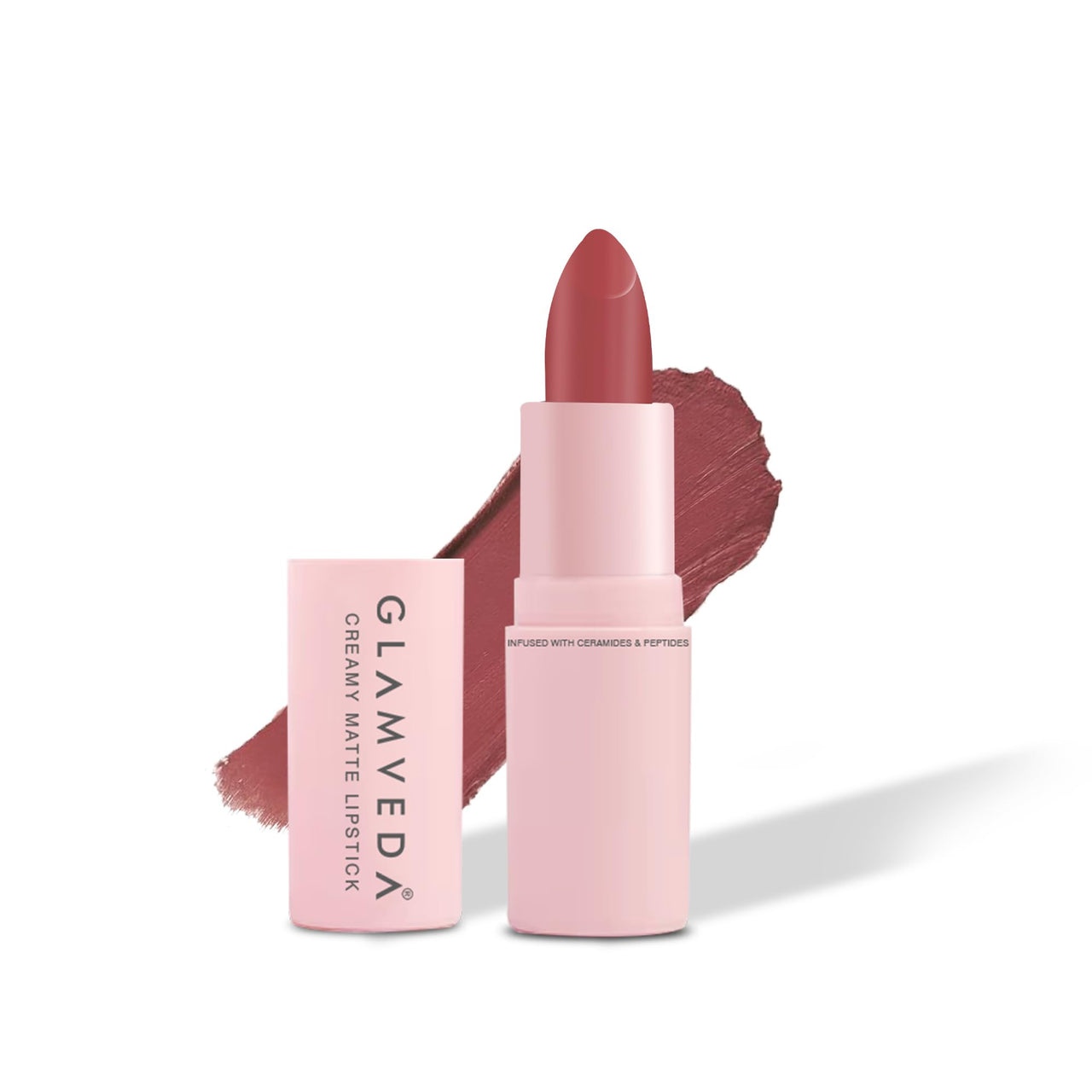 Glamveda Creamy Matte Long Lasting Lipstick with Ceramides & Peptides, Lightweight, 12 Hour Wear, Smudgeproof & Transferproof- Desire 301